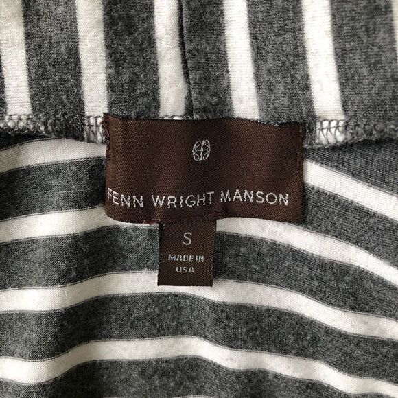 Fenn Wright Manson Grey & White Striped Soft Cardigan Size Small - Picture 5 of 6